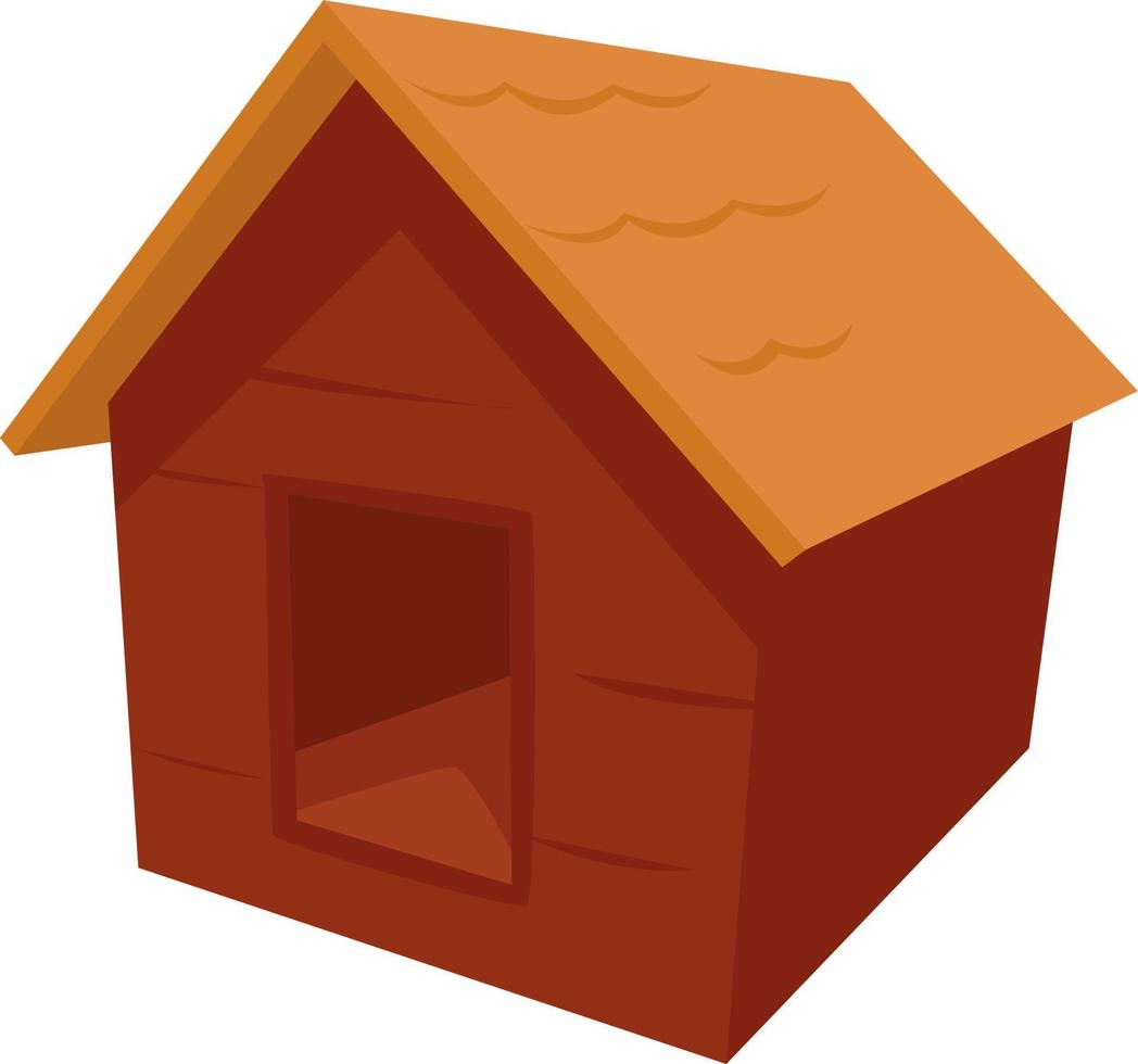 Dog house, illustration, vector on white background
