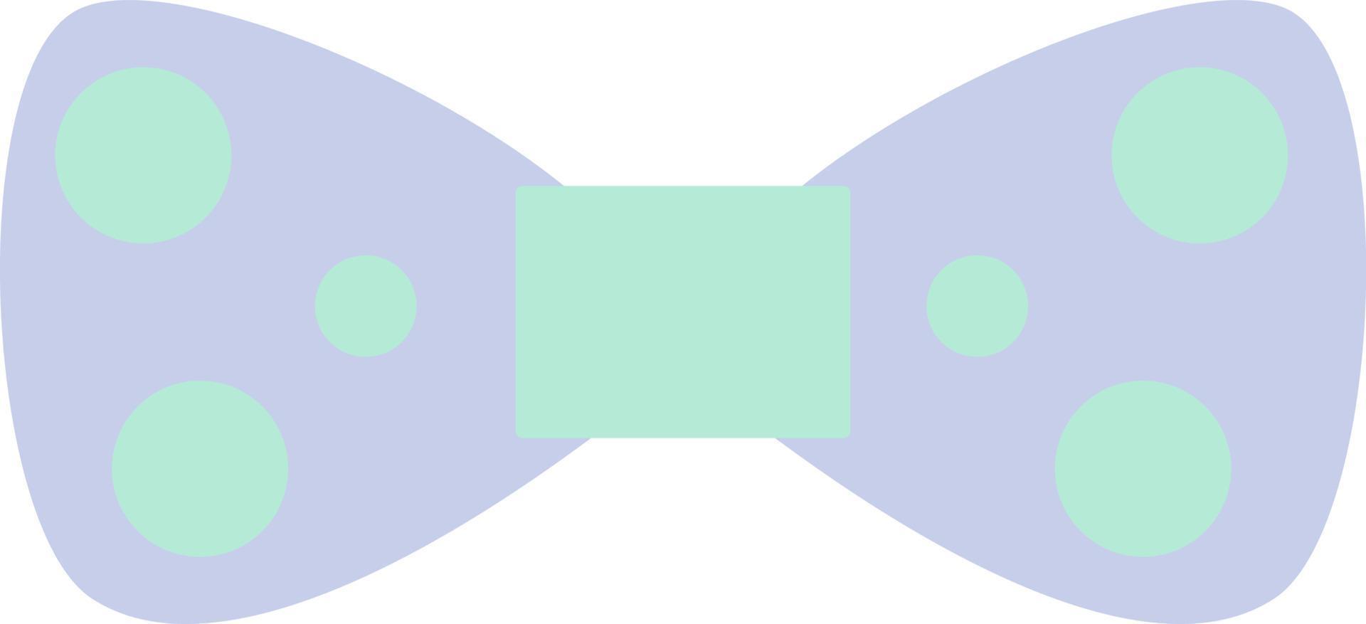 Purple bow with green dots, illustration, vector, on a white background. vector