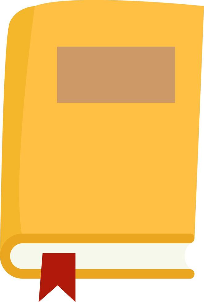 Yellow book, illustration, vector on white background.