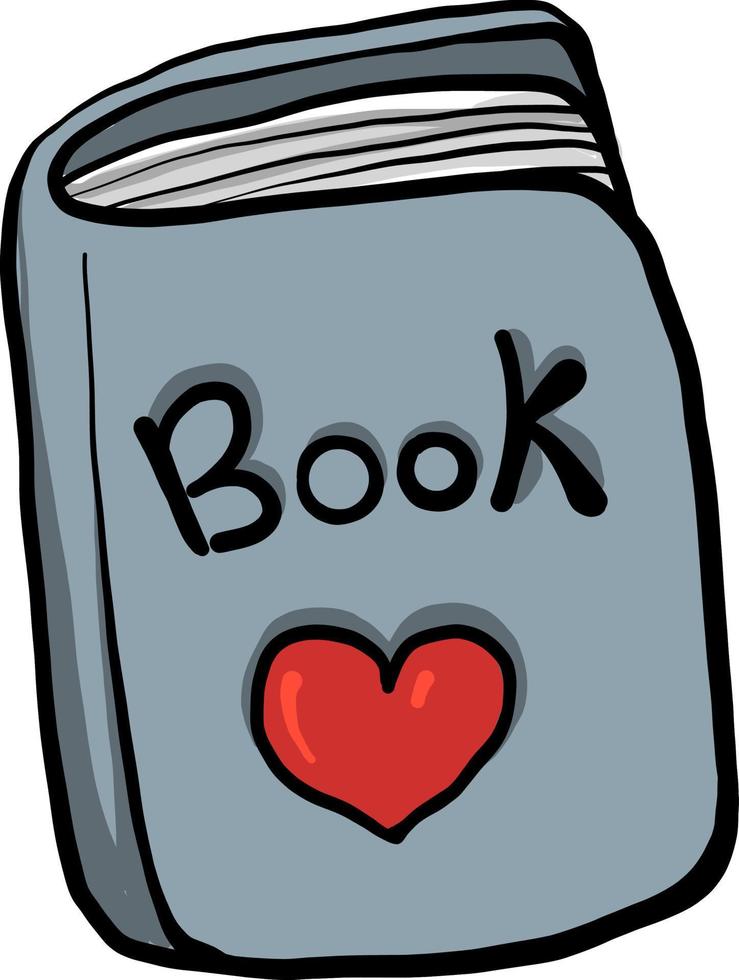Love book, illustration, vector on a white background.