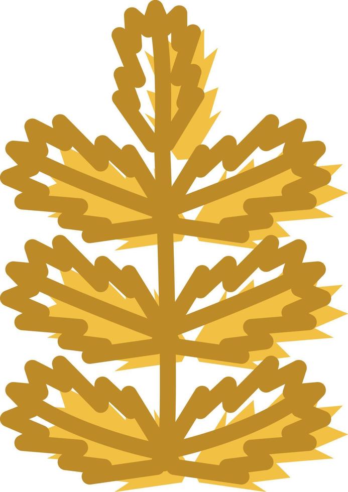 Compound yellow leaf, illustration, on a white background. vector