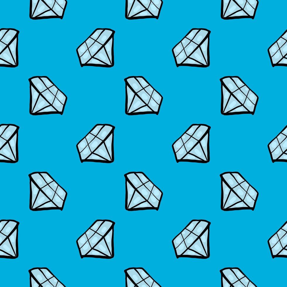 Shiny diamond,seamless pattern on white background. vector