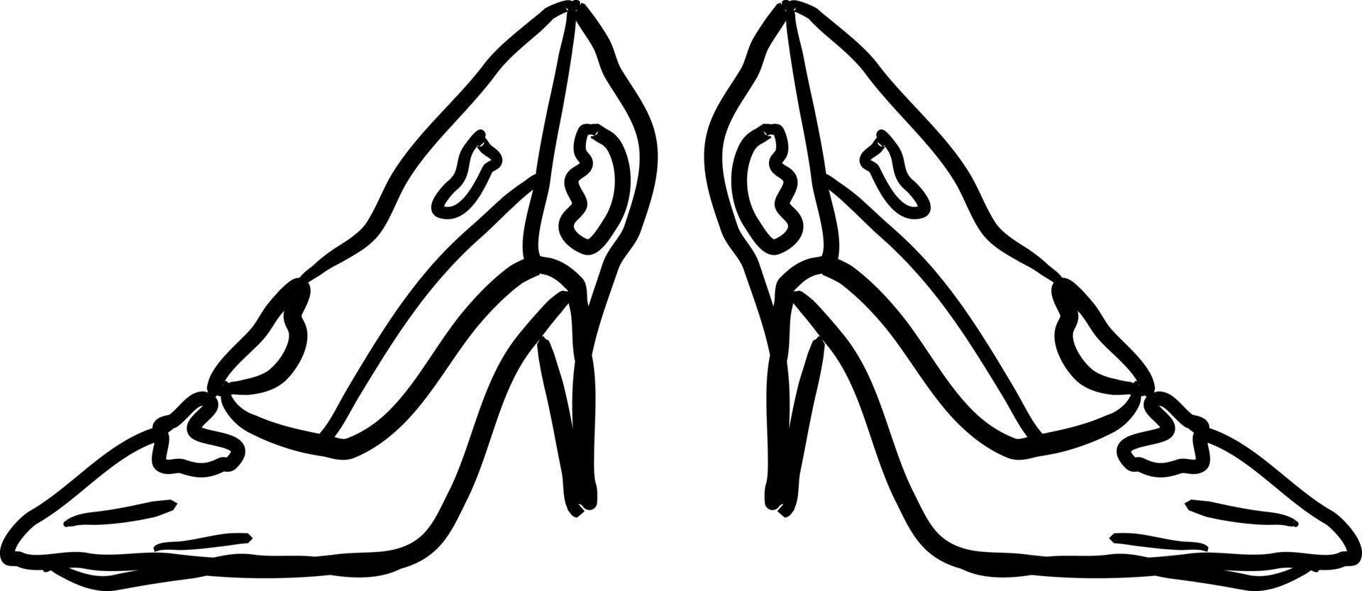 Ladies shoes, illustration, vector on white background.