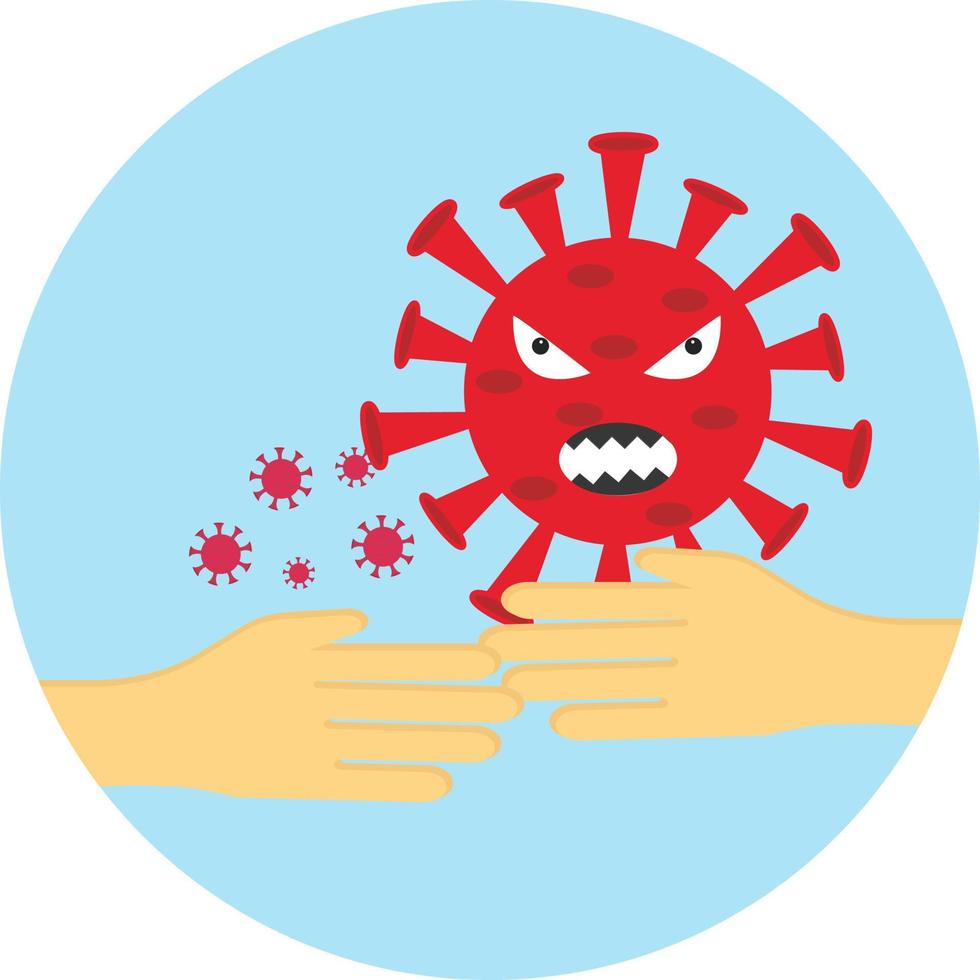 No handshake ,illustration, vector on white background.