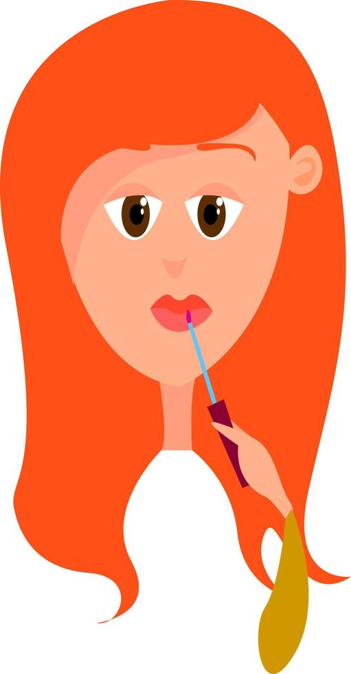 Girl lip gloss, illustration, vector on white background.