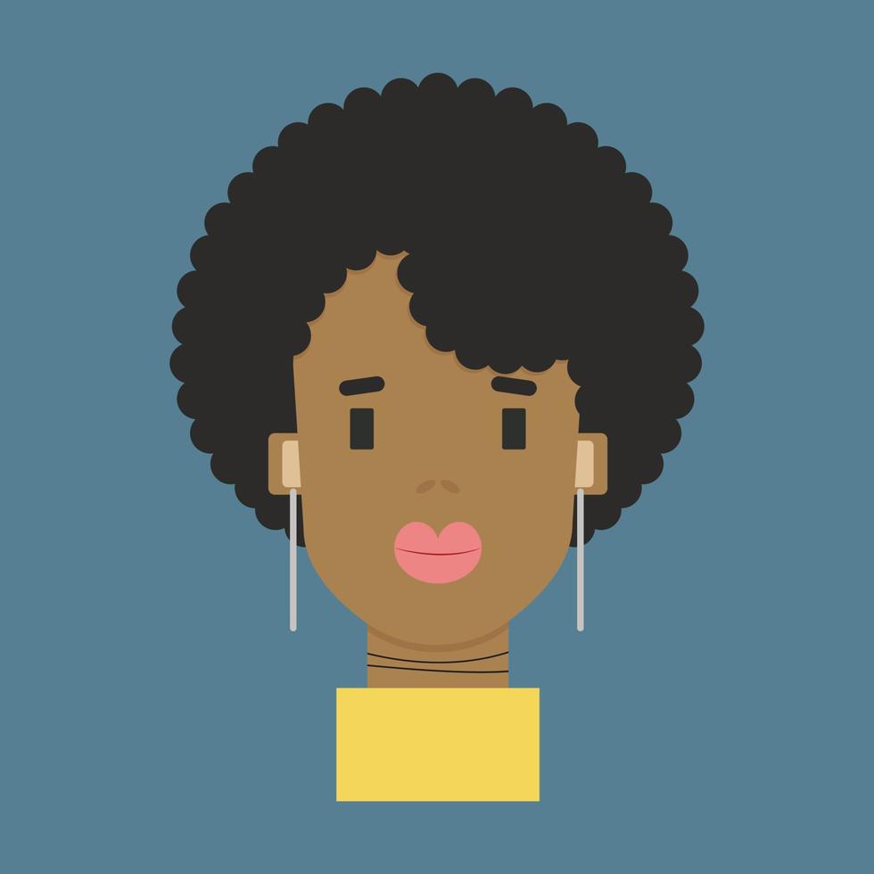 Black woman, illustration, vector on white background.