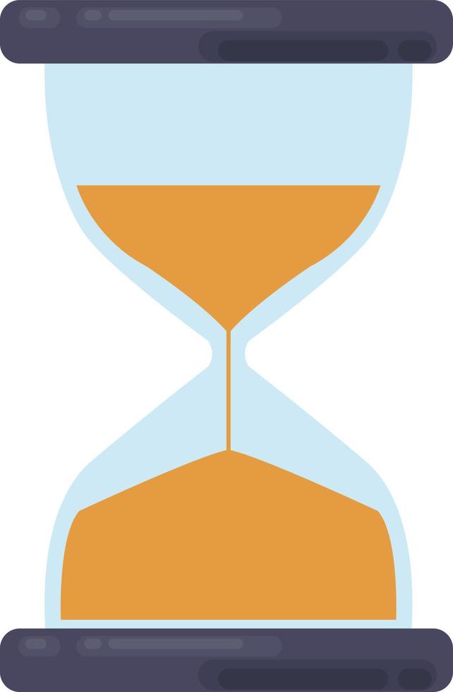 Sand clock, illustration, vector on white background