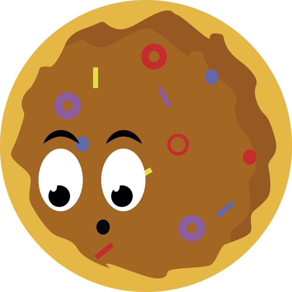 Cute cookie, illustration, vector on white background.