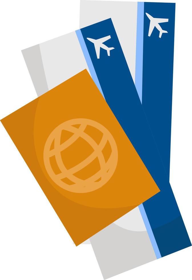 Airplane tickets, illustration, vector on white background