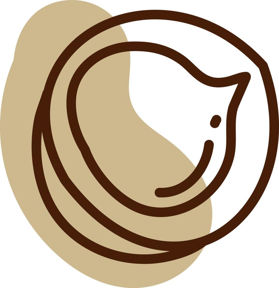 Nougat nut, illustration, vector, on a white background. vector