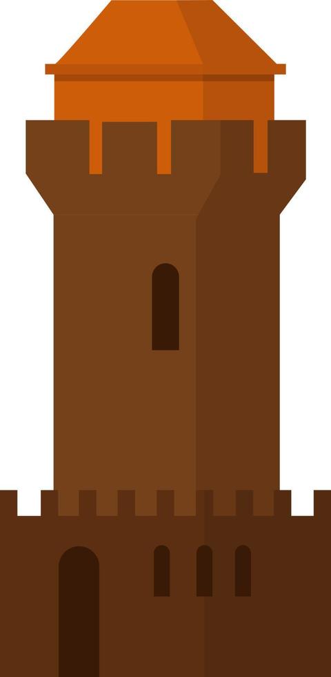 Brown castle, illustration, vector on white background.