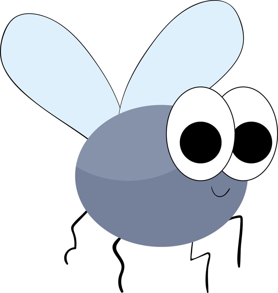 Gray fly, illustration, vector on white background.