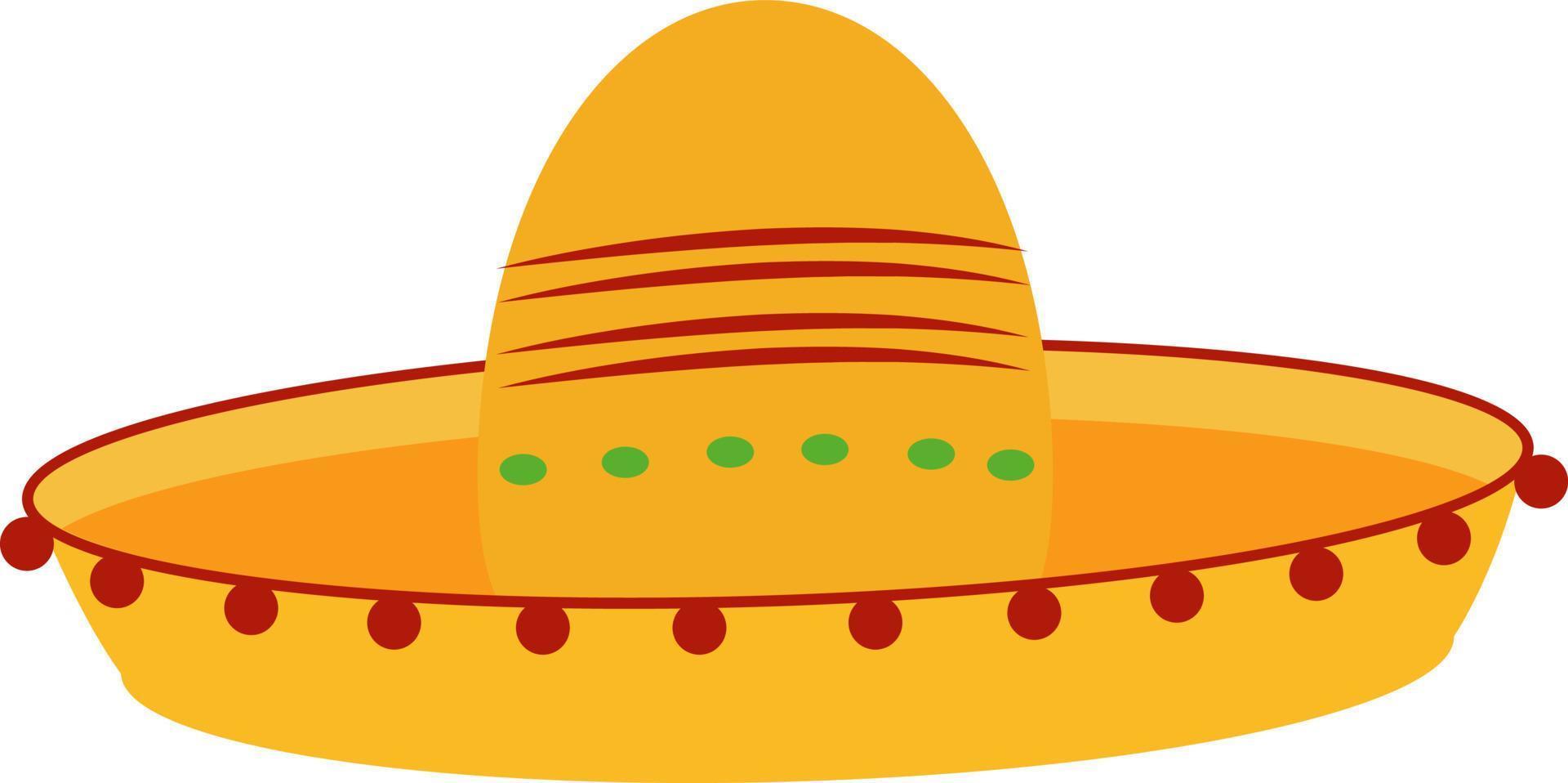 sombrero mexicano, ilustración, vector sobre fondo blanco.