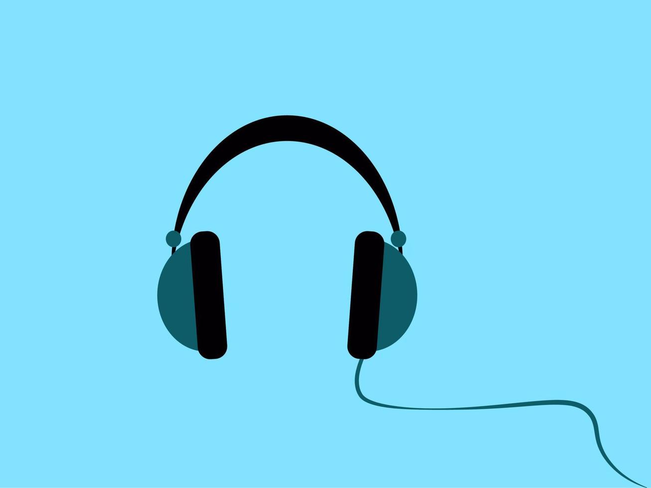 Headphones, illustration, vector on white background.