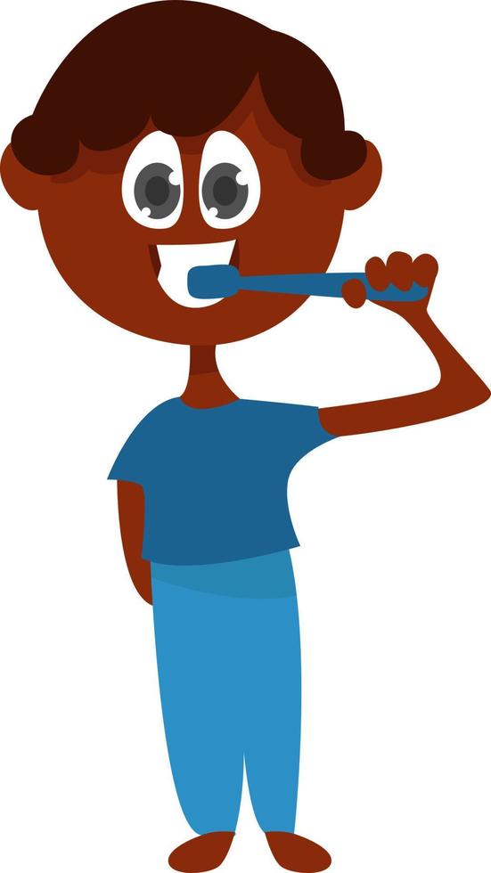 Brushing teeth, illustration, vector on white background