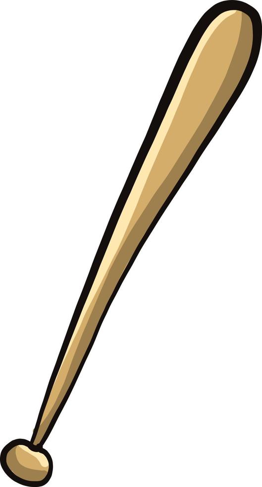 Baseball bat, illustration, vector on a white background.