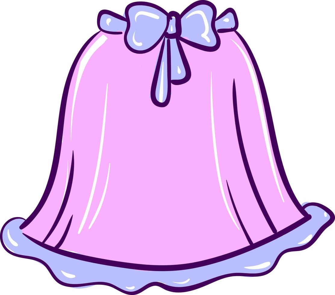 Cute pink dress, illustration, vector on white background.