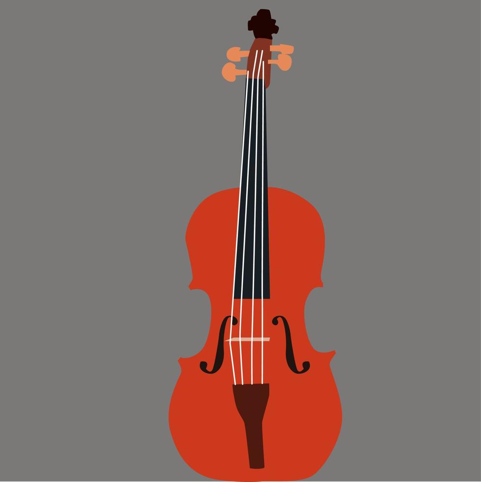violín en gris, ilustración, vector sobre fondo blanco.