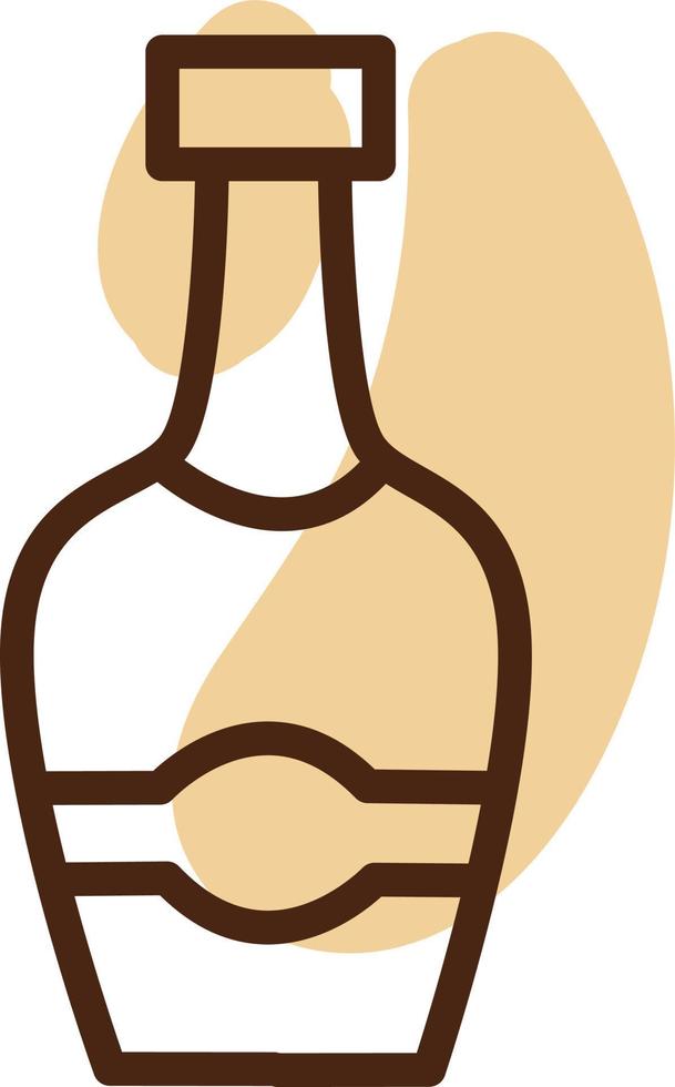 Empty liqueur bottle, icon illustration, vector on white background