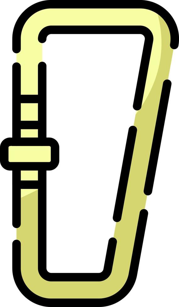 Camping carabiner, illustration, vector on a white background.