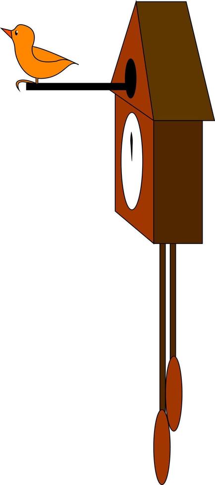 A cuckoo clock, vector or color illustration.