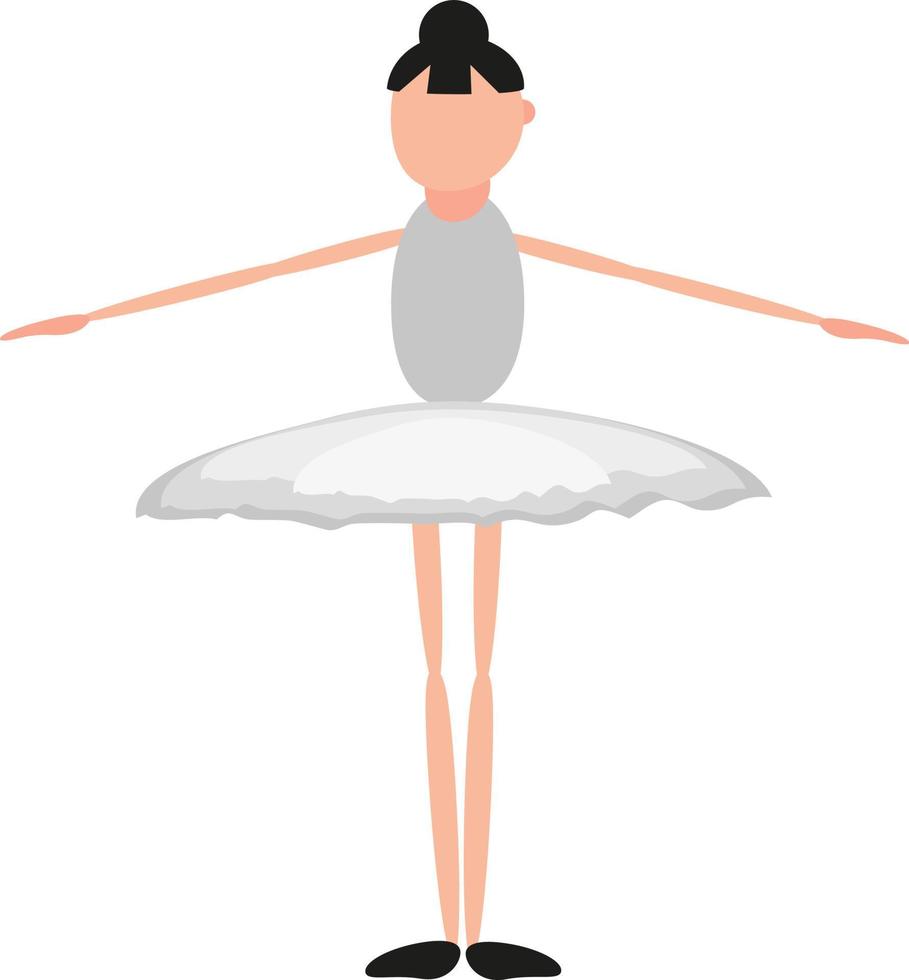 Battement ballet move, illustration, vector on a white background.