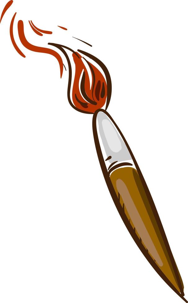 A painting brush, vector or color illustration.