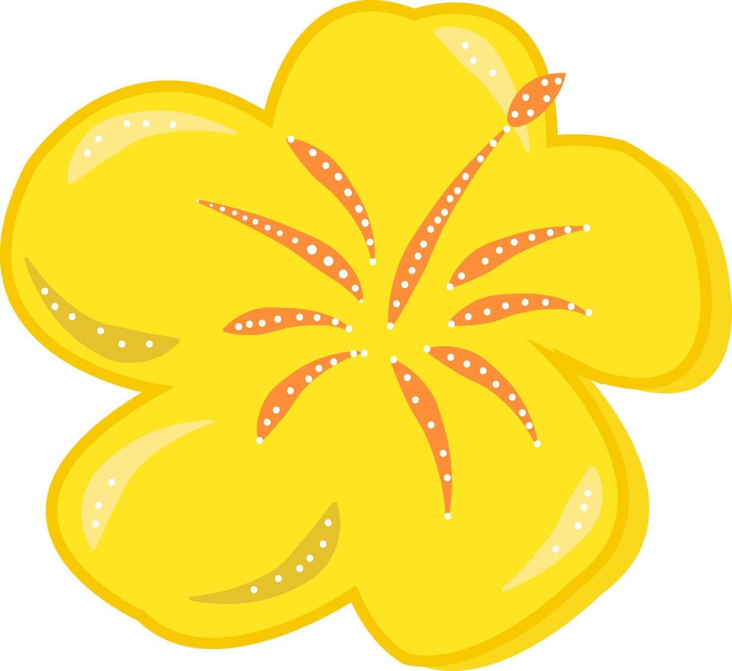 Yellow flower, illustration, vector on white background.