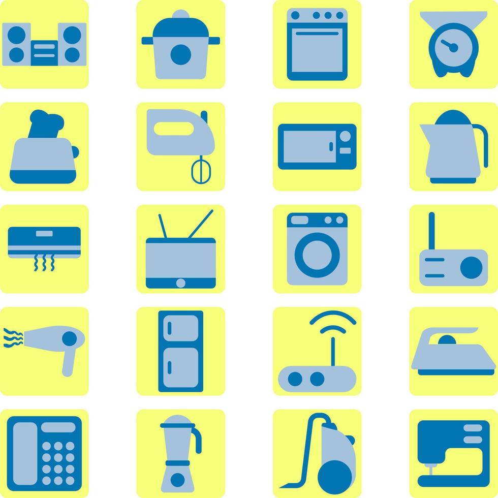 Home electric appliances, illustration, vector, on a white background. vector