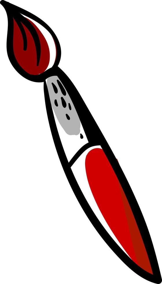 Red brush, illustration, vector on white background