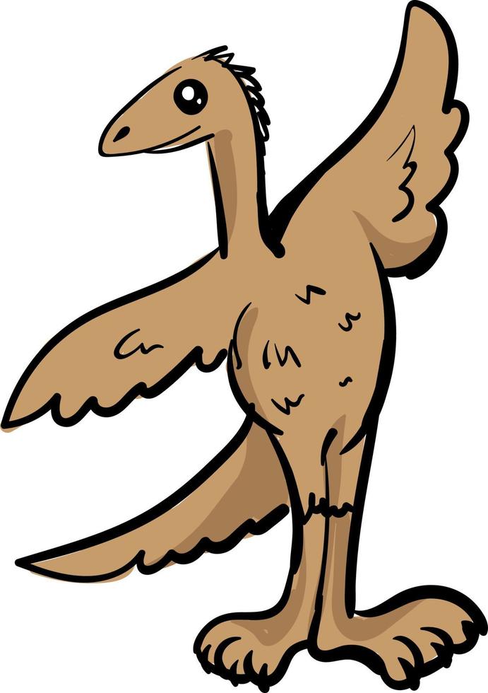 Cute archaeopteryx, ilustración, vector sobre fondo blanco.