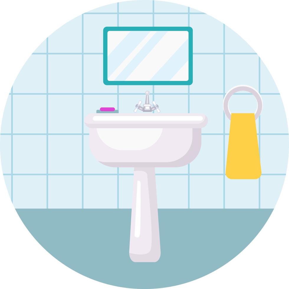 Lavabo blanco,ilustración, vector sobre fondo blanco.