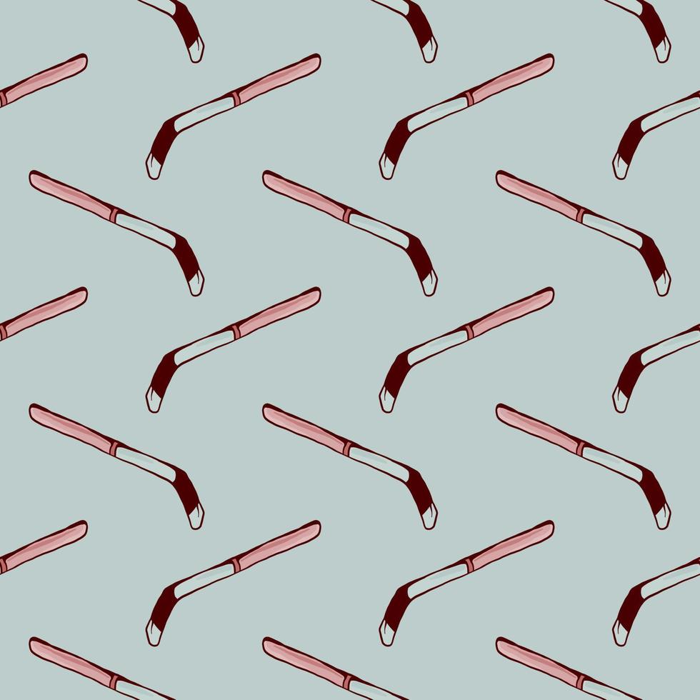 Hockey stick , seamless pattern on a light grey background. vector