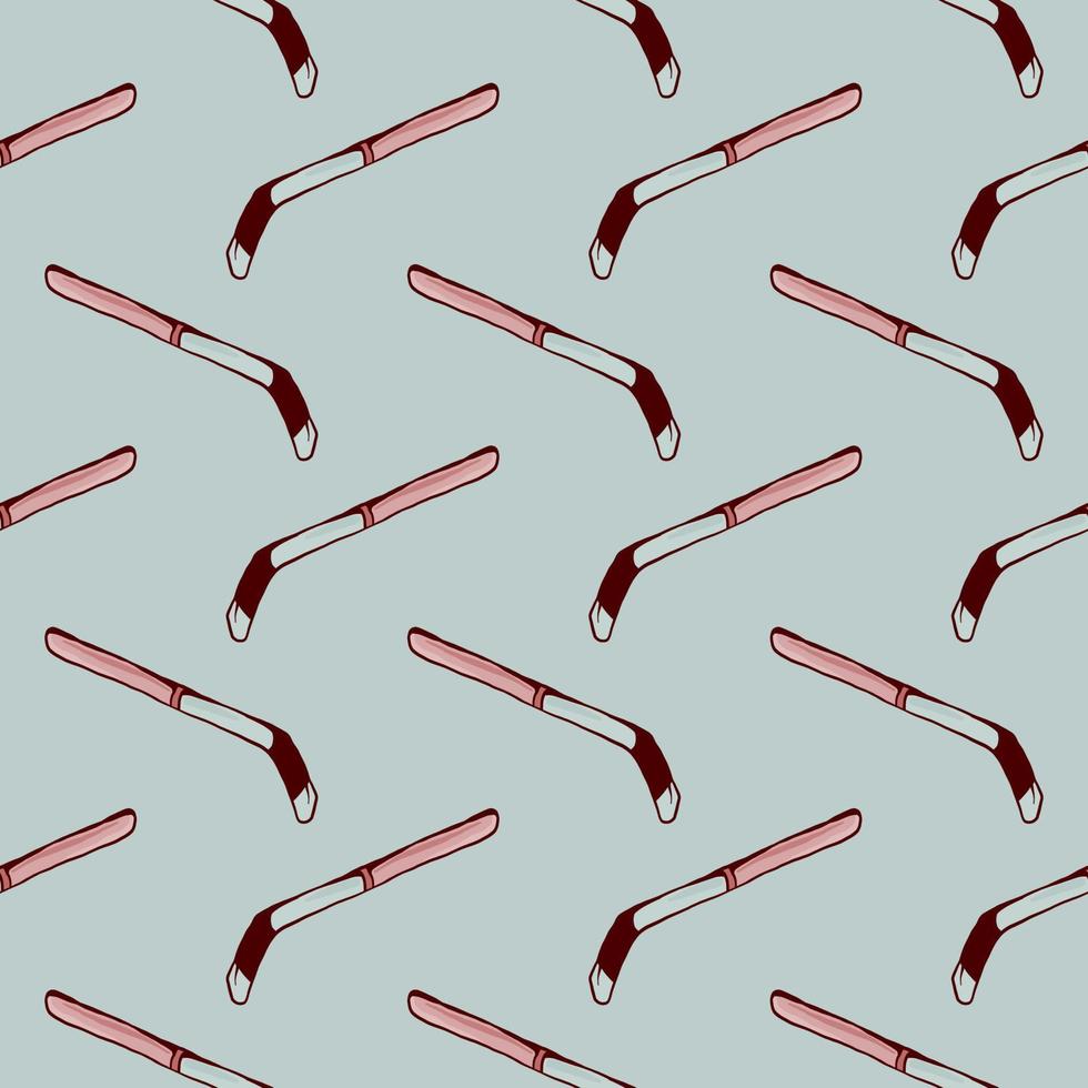 Hockey stick , seamless pattern on a light grey background. vector