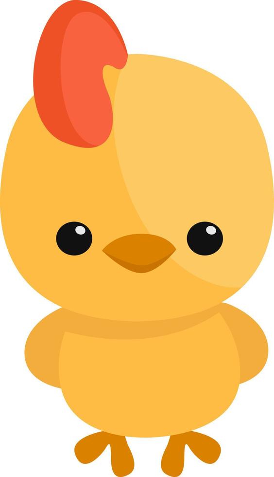 Yellow chick, illustration, vector on white background