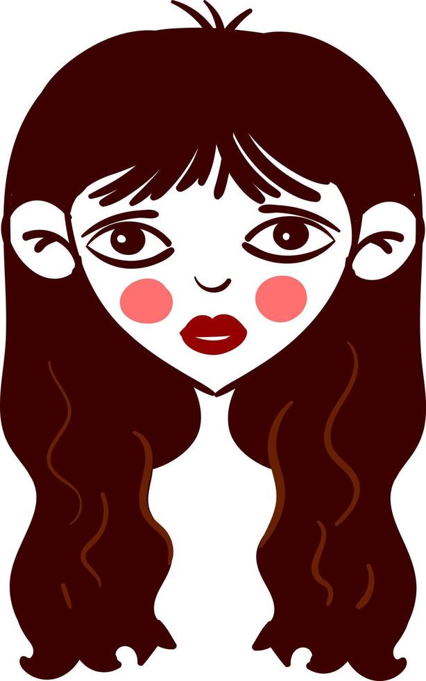 Sad girl, illustration, vector on white background