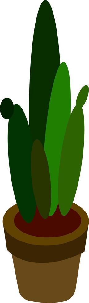 Vase plant, illustration, vector on white background.