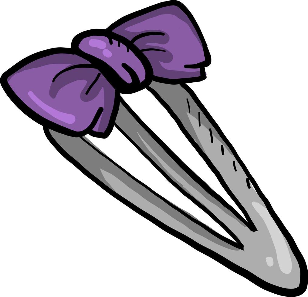 Violet hair pin, illustration, vector on white background
