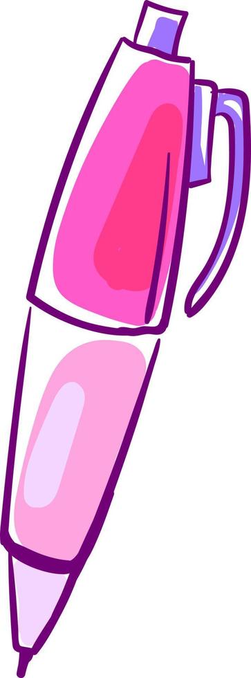 Pink pen drawing, illustration, vector on white background