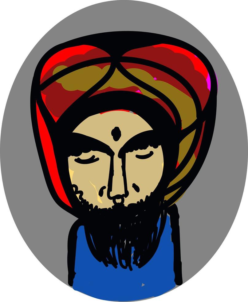 Indian guy, illustration, vector on white background.