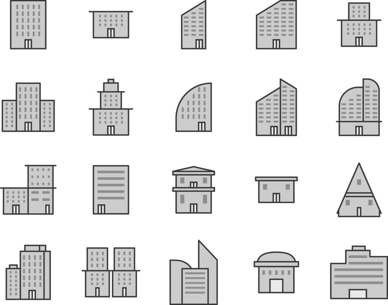 Grey buildings, illustration, on a white background. vector