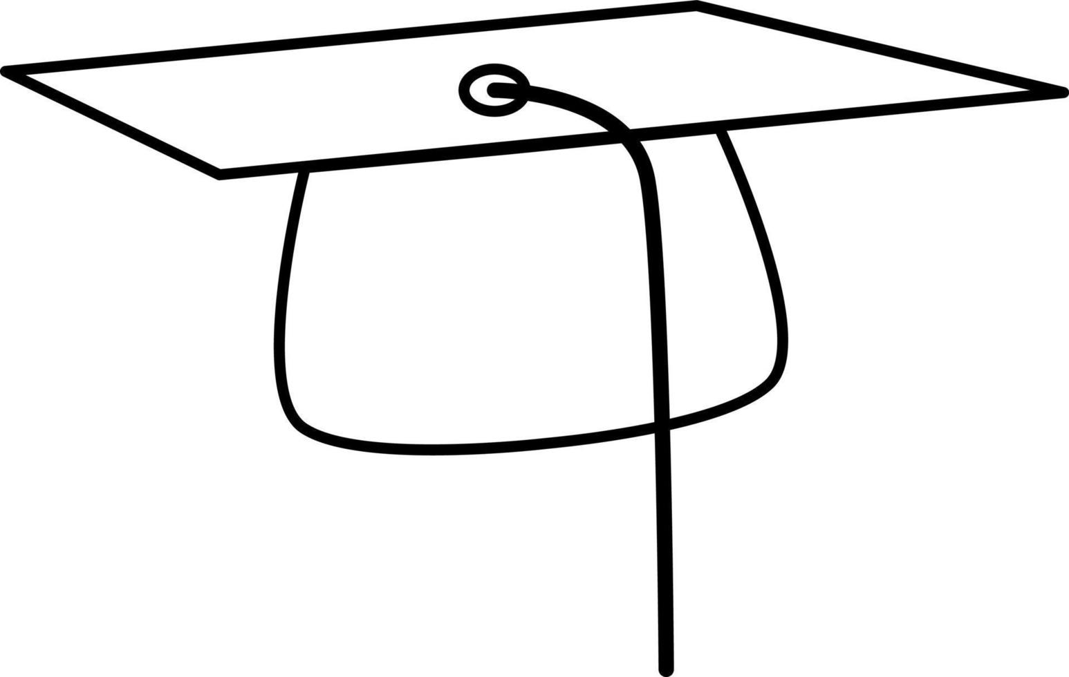 sombrero de graduación simple, ilustración de icono, vector sobre fondo blanco