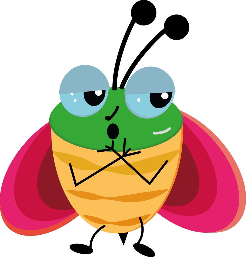 Pondered bug, illustration, vector on a white background.