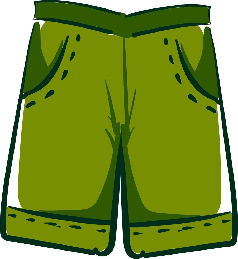 pantalones cortos verdes, ilustración, vector sobre fondo blanco.