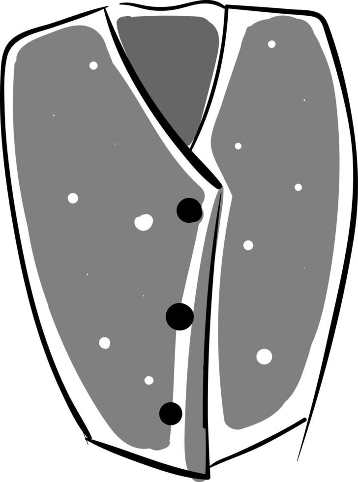Silver vest, illustration, vector on white background.