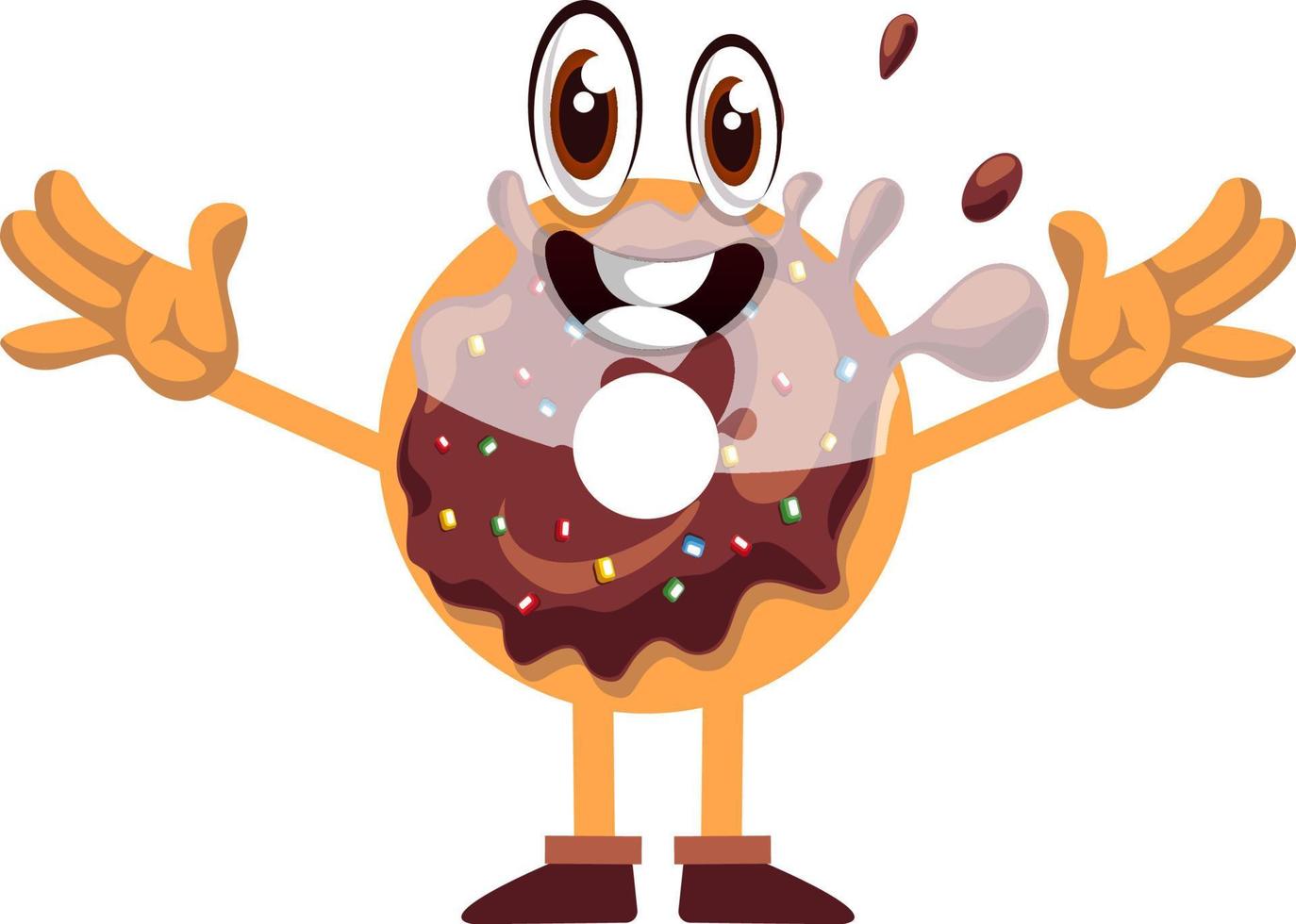 Happy donut, illustration, vector on white background.
