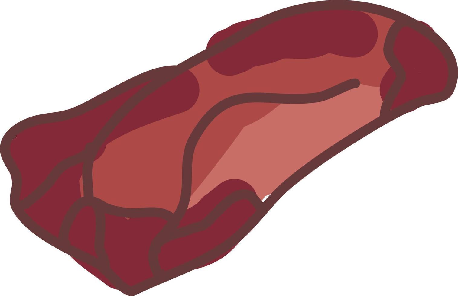 filete de carne, ilustración, vector sobre fondo blanco.