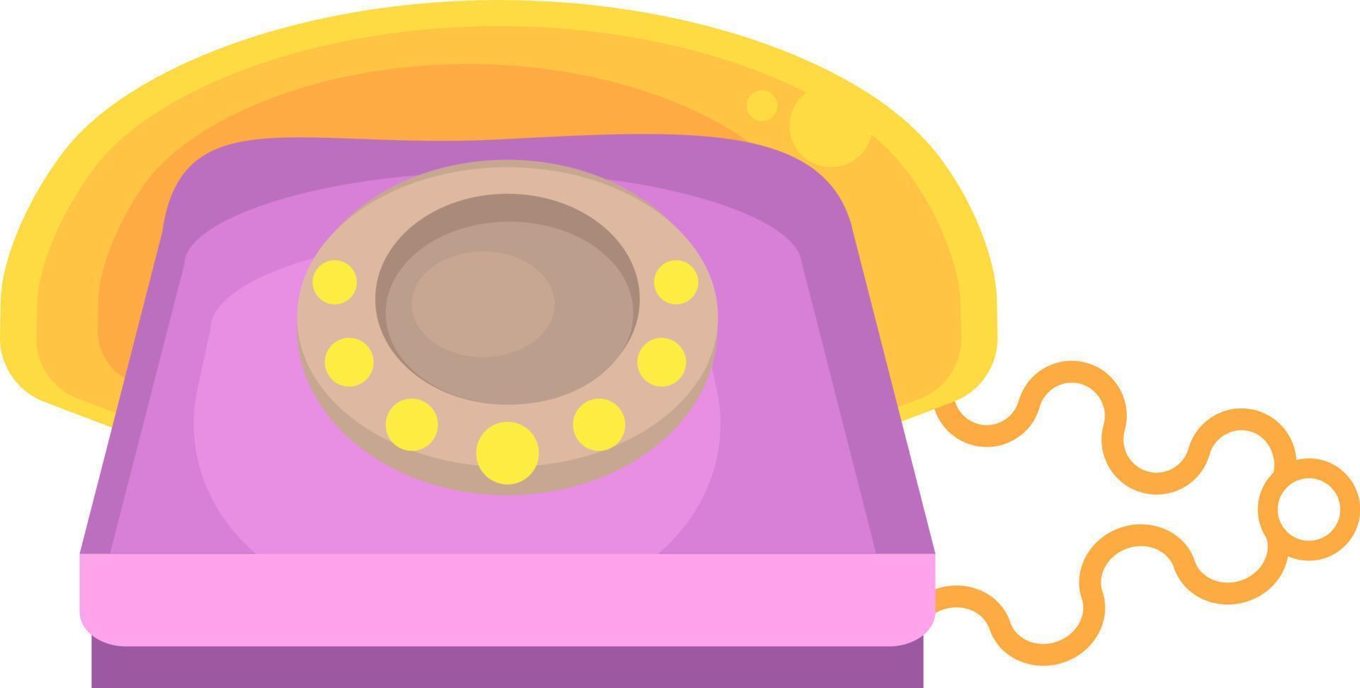 Purple telephone, illustration, vector on white background