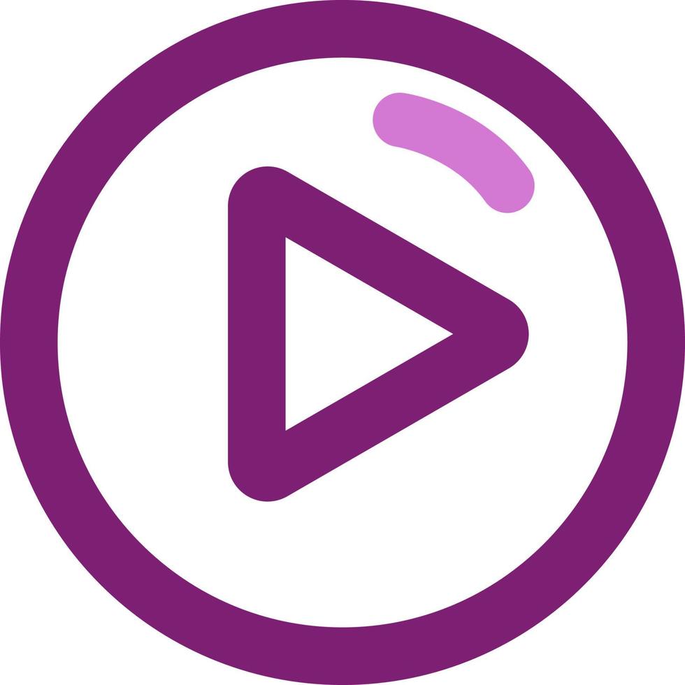 Pink play button, illustration, vector on a white background