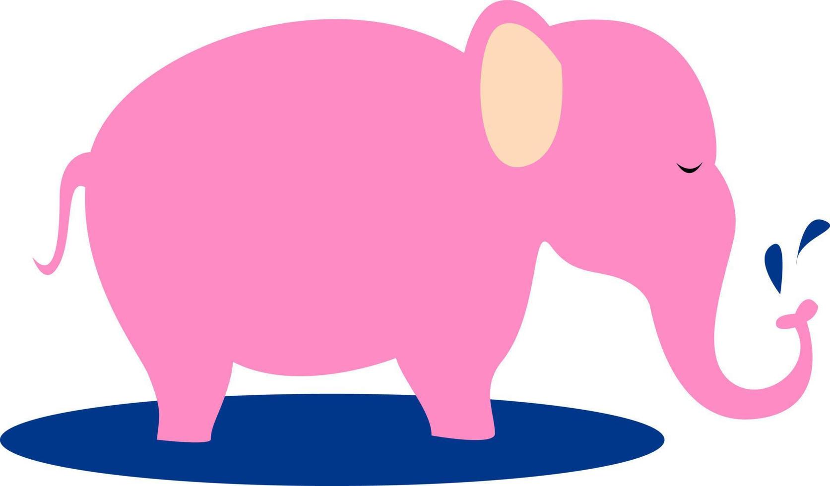 Pink elephant, illustration, vector on white background.